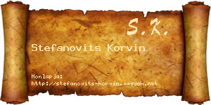 Stefanovits Korvin névjegykártya